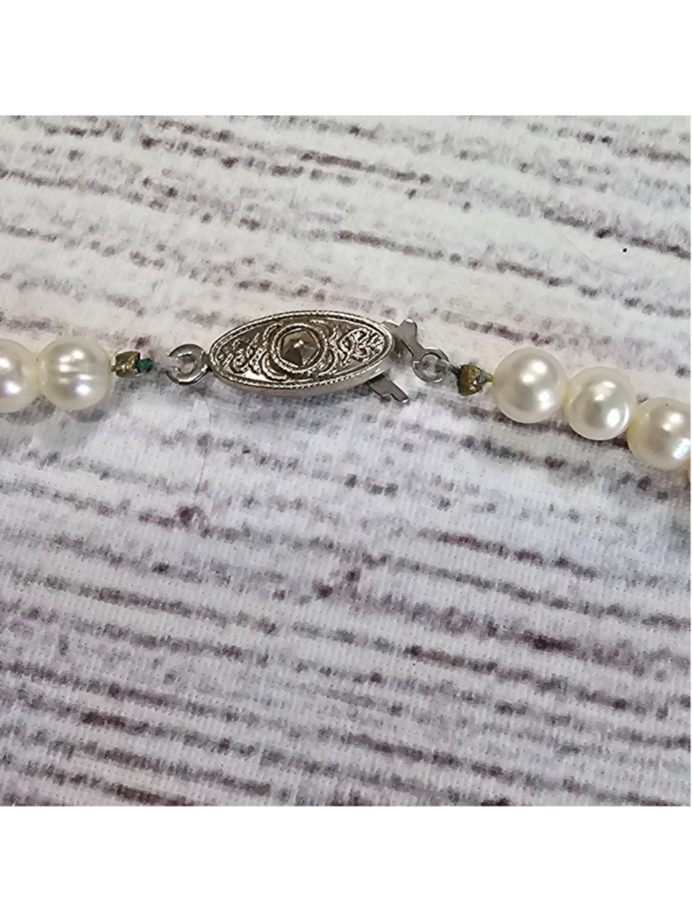 Authentic pearl necklace, 17" strand, 8" round, approx. - Picture 2 of 7